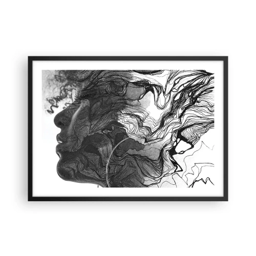 Poster în ramă neagră - Încurcată în vise - 70x50 cm