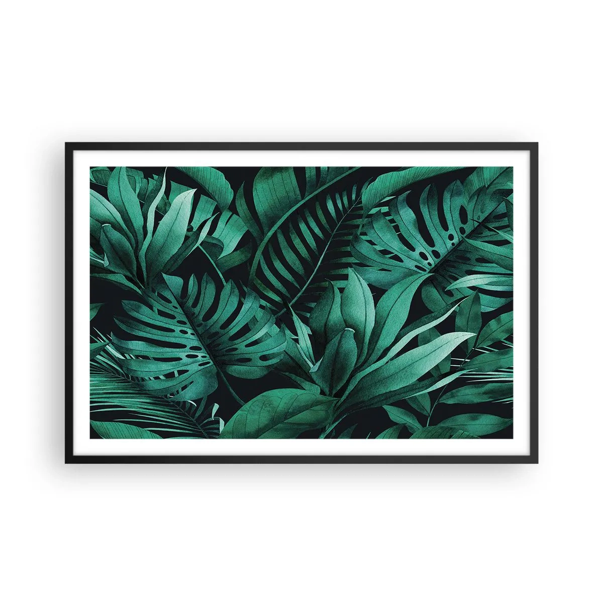 Poster în ramă neagră - Profunzimea verdelui tropical - 91x61 cm