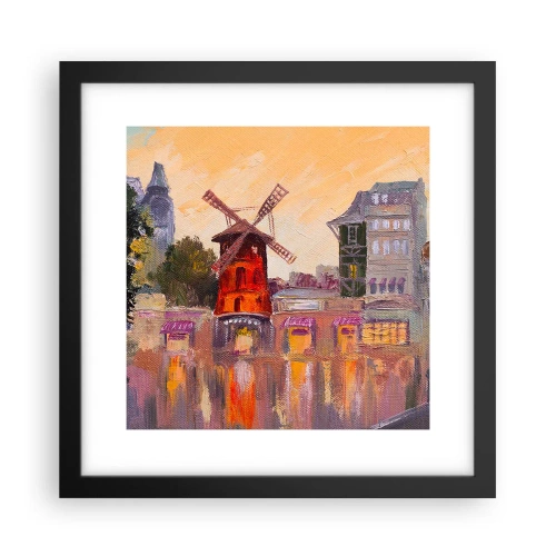 Poster în ramă neagră - Icoane pariziene - Moulin Rouge - 30x30 cm