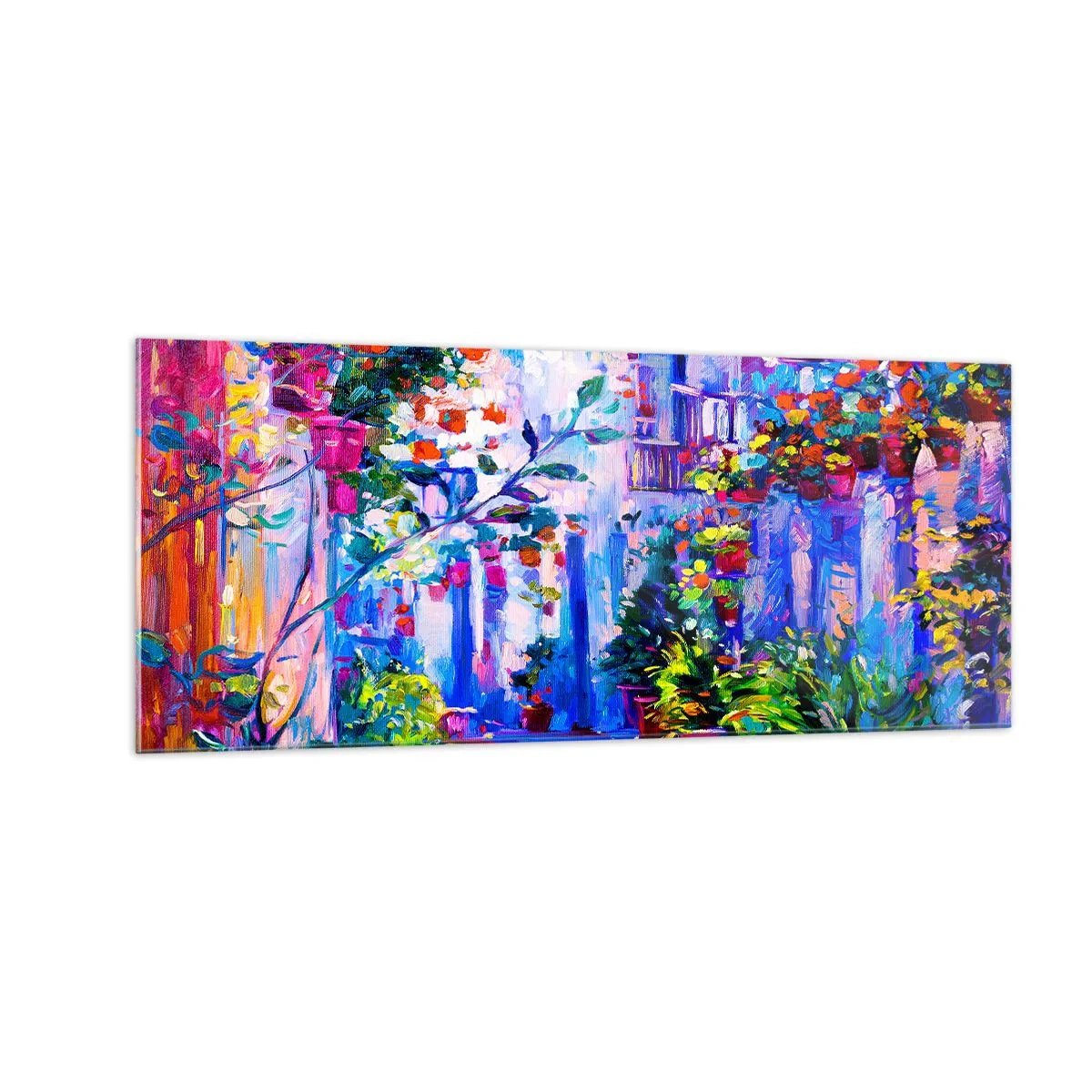 Tablou pe sticlă - Impresie - străduță italiană - 100x40 cm