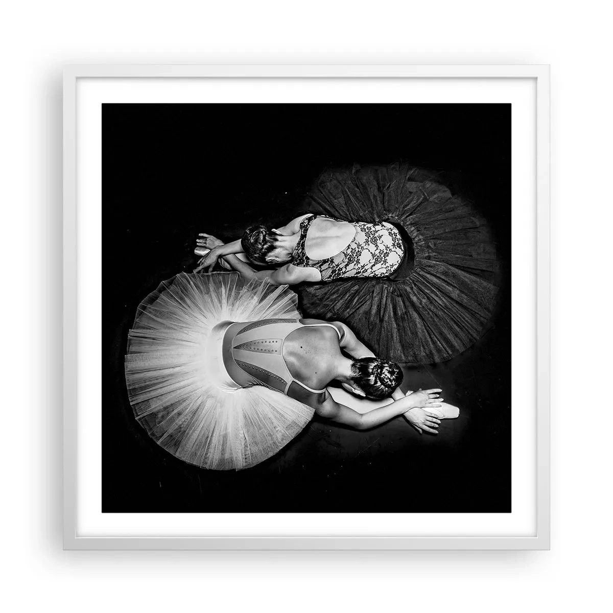 Poster în ramă albă - Yin și yang - echilibrul perfect - 60x60 cm