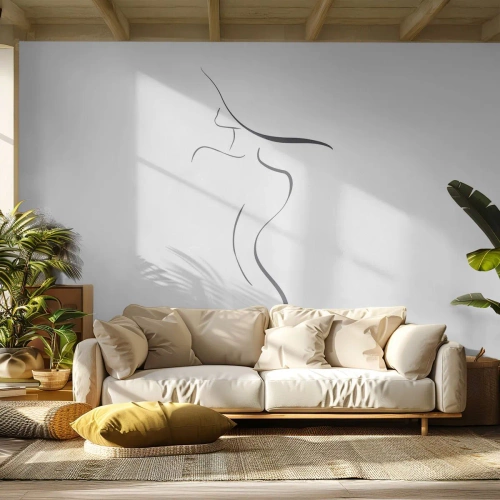 Tapet Standard Eco - E insesizabilă ca un val - Abstracția, Corpul Femeii, Femeie În pălărie - 200x140 cm