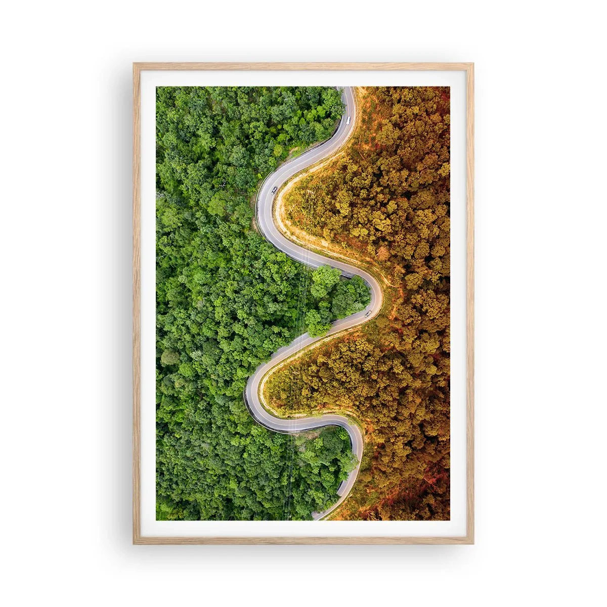 Poster în ramă de stejar deschis - Frontiere și defilee - 70x100 cm