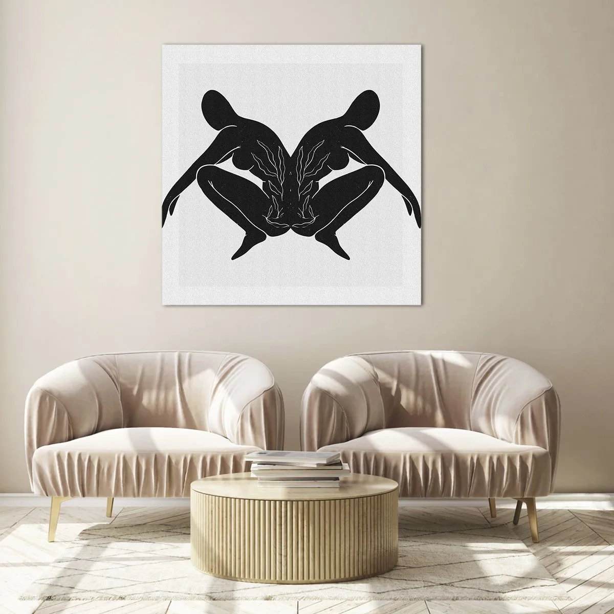 Tablou pe sticlă - Suflet comun - 70x70 cm