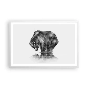 Poster în ramă albă - Mă bucur să văd pe cineva apropiat - 91x61 cm