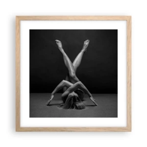 Poster în ramă de stejar deschis - Geometria nudității - 40x40 cm