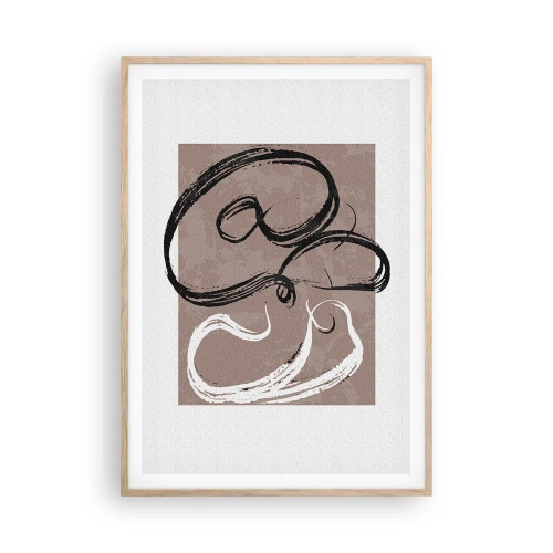 Poster în ramă de stejar deschis - Compoziția - căutarea plenitudinii - 70x100 cm