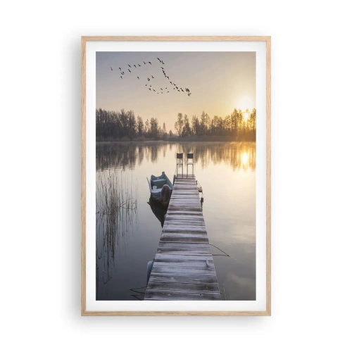 Poster în ramă de stejar deschis - O să mă întorc în curând - 61x91 cm