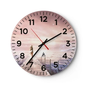 Ceas de perete - Ceas pe sticlă - În lumina unui vis - 40x40 cm