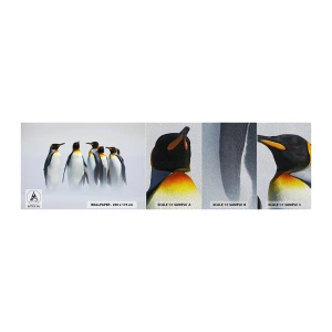 Mostră tapet Premium Sand - Întâlnire în rochie de seară - Animale, Pinguin, Natură - 100x30 cm