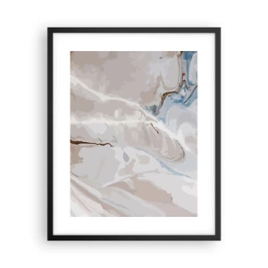 Poster în ramă neagră - Meandre albastre sub alb - 40x50 cm