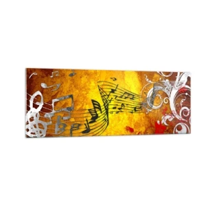 Tablou pe sticlă - Lasă muzica să curgă - 140x50 cm