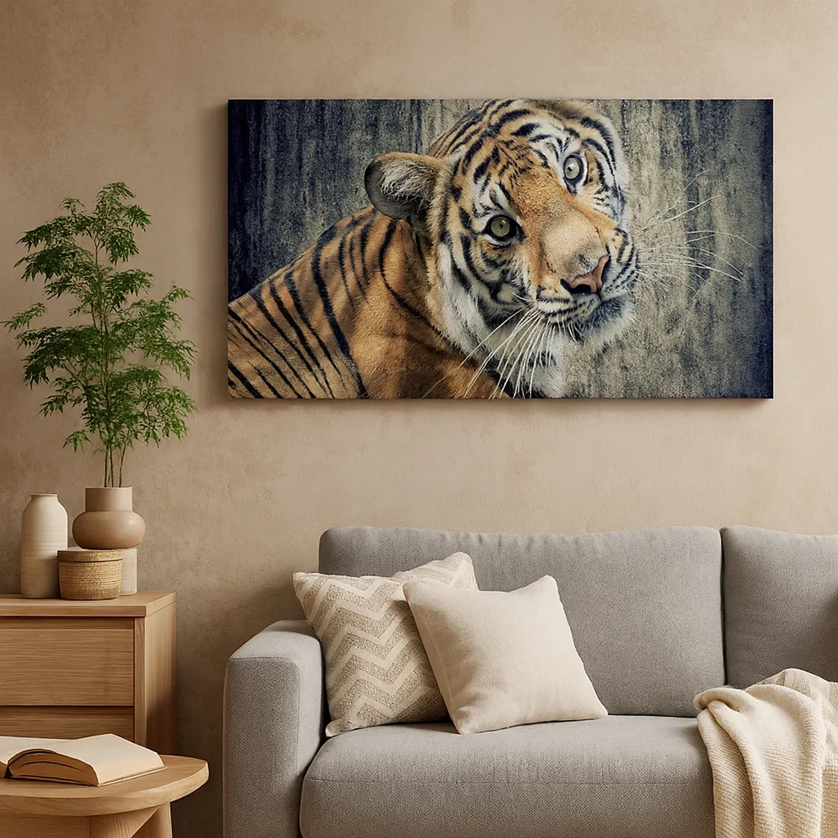 Tablou pe pânză - Portret în fluxuri de lumină - 30x30 cm