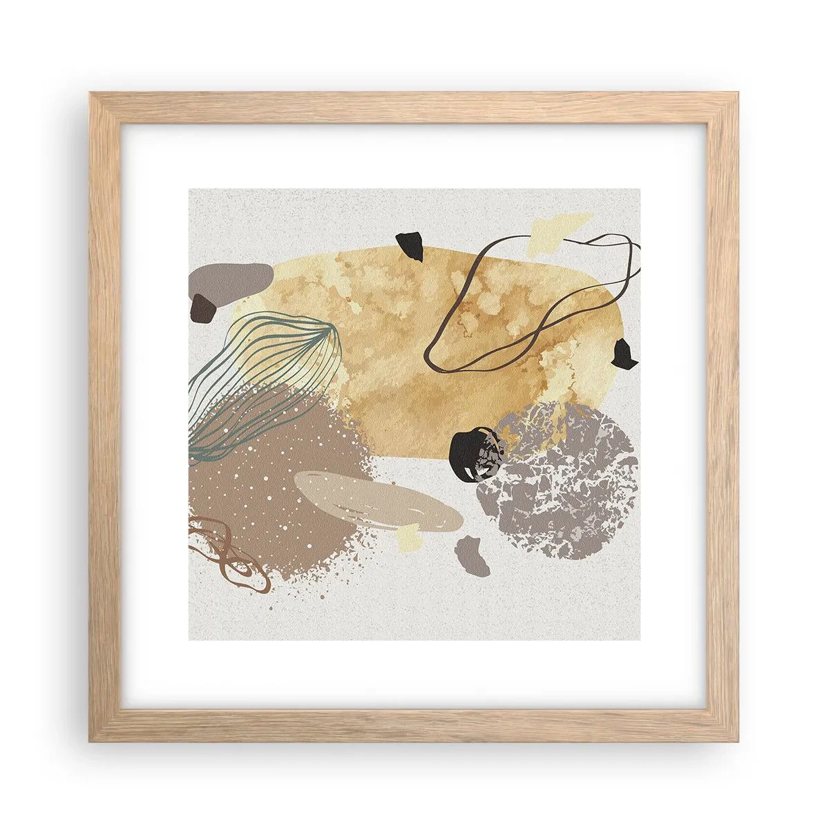 Poster în ramă de stejar deschis - Fluiditatea aplicată - 30x30 cm