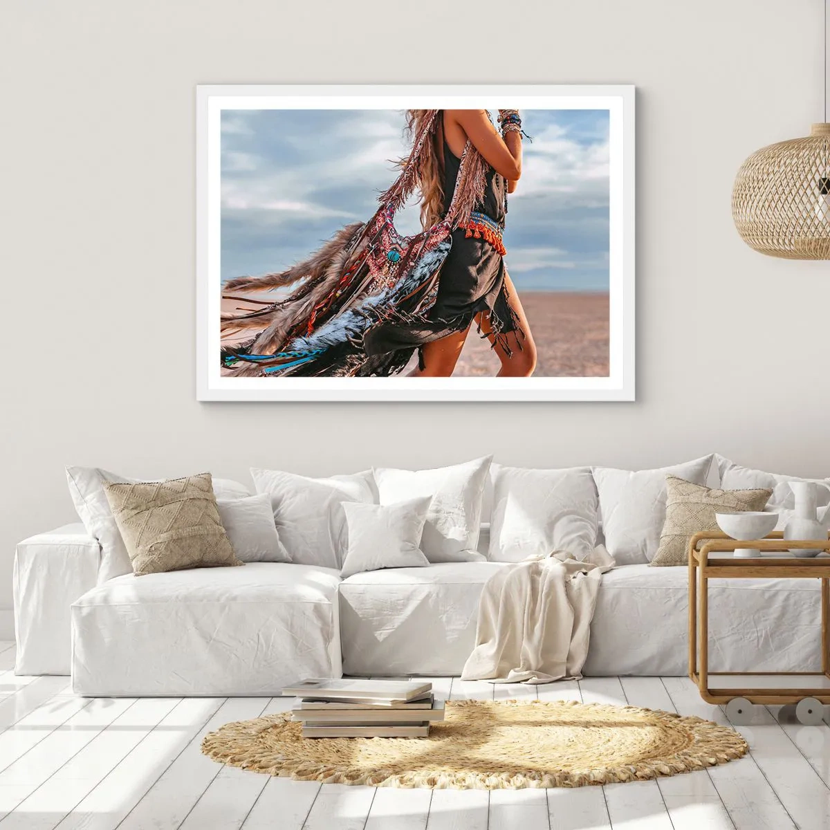 Poster în ramă albă - Iubita șamanului - 100x70 cm