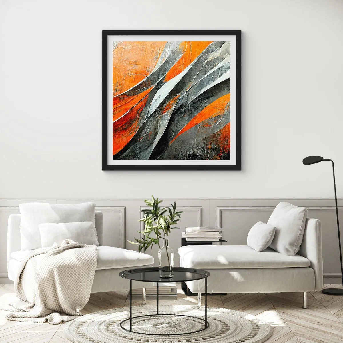 Poster în ramă neagră - Căldură și frig - 60x60 cm