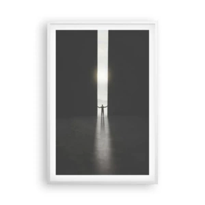 Poster în ramă albă - Un pas spre un viitor luminos - 61x91 cm