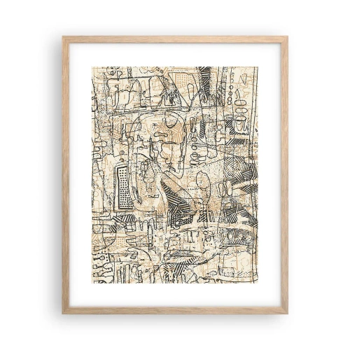 Poster în ramă de stejar deschis - Așteaptă să fie descifrat - 40x50 cm
