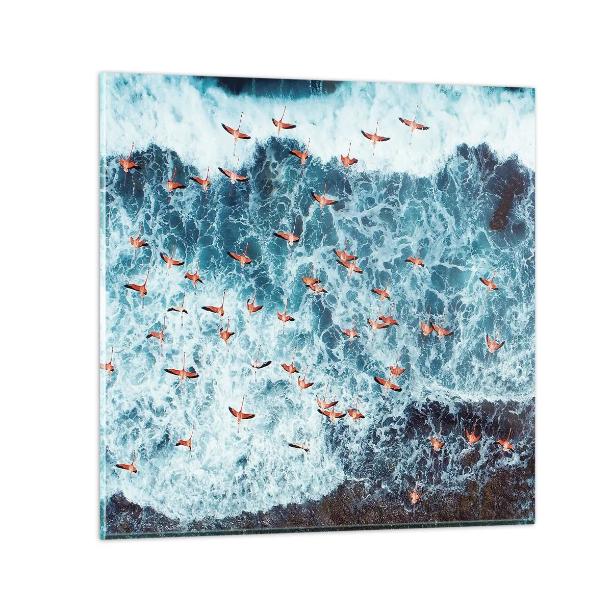 Tablou pe sticlă - Parada de la malul mării - 50x50 cm