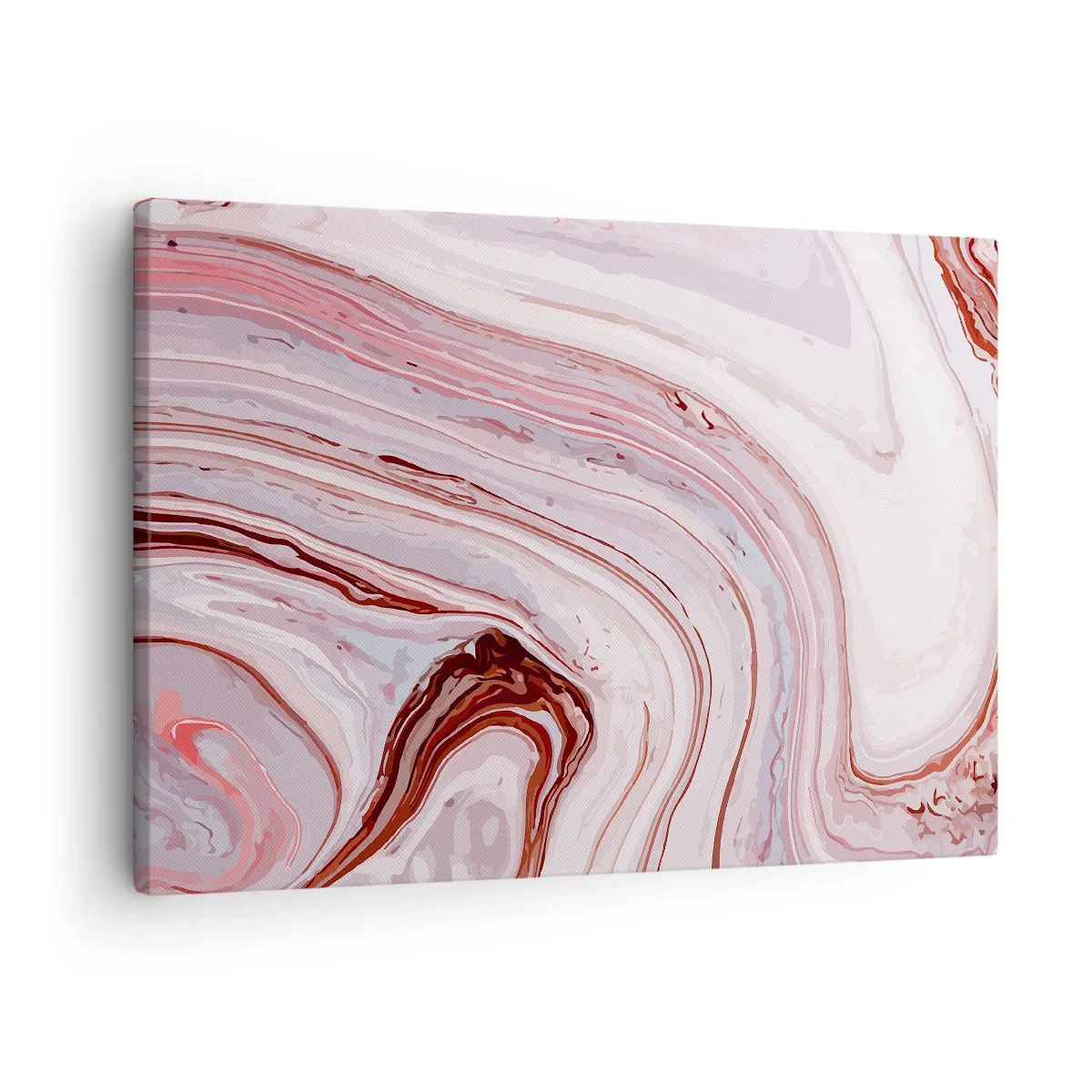 Tablou pe pânză Canvas - Model abstract în roz și alb - 70x50cm - Drept înainte, apoi dreapta jos - Decorațiune modernă pentru perete pentru living și dormitor ARTTOR