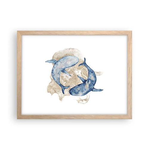 Poster în ramă de stejar deschis - Prietenie sau iubire? - 40x30 cm