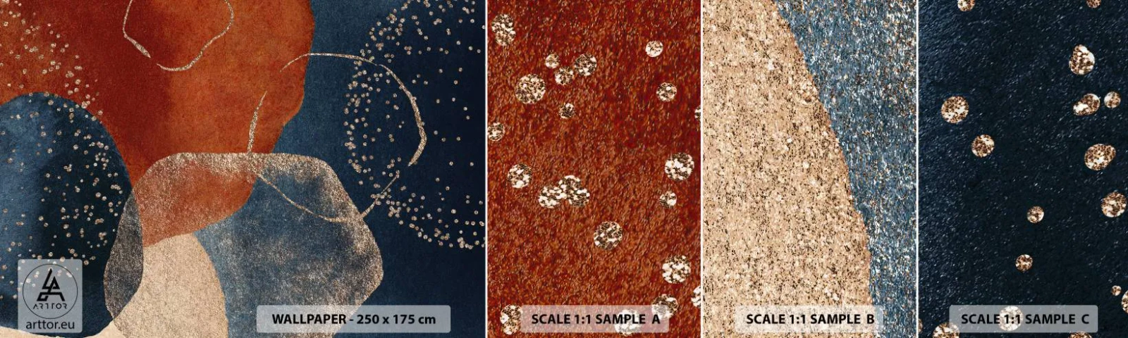 Mostră de Tapet Standard Eco - Ușurința de a fi - Abstracția, Bucată, Artă Modernă - 100x30 cm