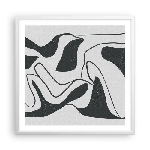 Poster în ramă albă - Distracție abstractă în labirint - 60x60 cm