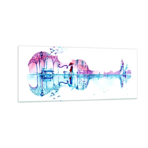 Tablou pe sticlă - Îți voi aduce cântece de ploaie - 100x40 cm