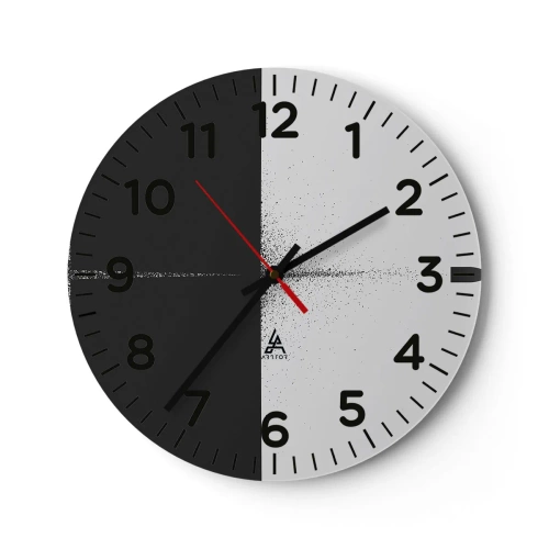 Ceas de perete - Ceas pe sticlă - Direct la țintă - 30x30 cm