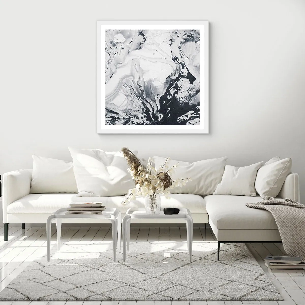 Poster în ramă albă - Interiorul Pământului - 40x40 cm