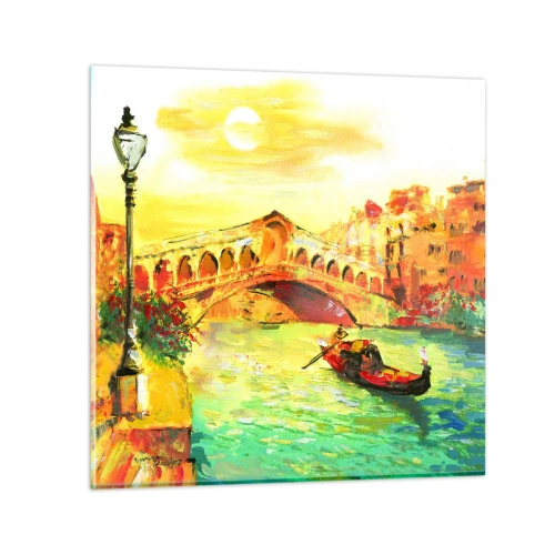 Tablou pe sticlă - Pelerinaj de îndrăgostiți - 30x30 cm