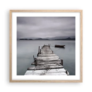 Poster în ramă de stejar deschis - Poți pleca mâine - 50x50 cm