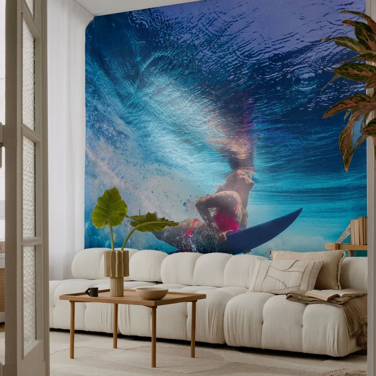Tapet Standard Eco - Profunzimea bucuriei - Surfing, Femeie, Sport - 200x140 cm