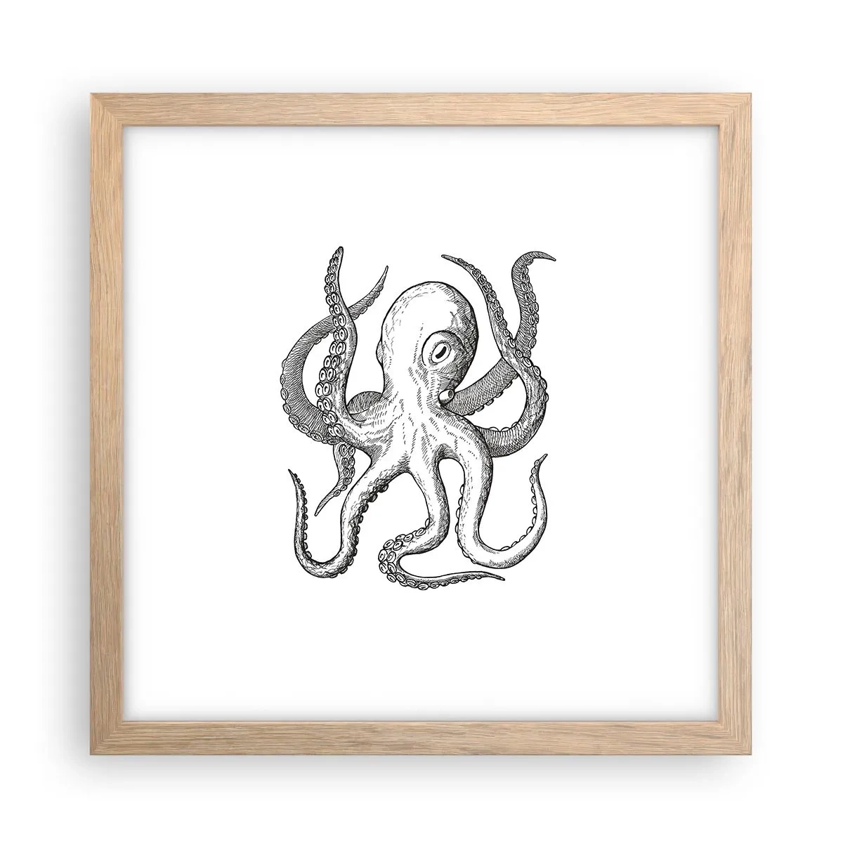 Poster în ramă de stejar deschis - Dansând cu valurile - 30x30 cm