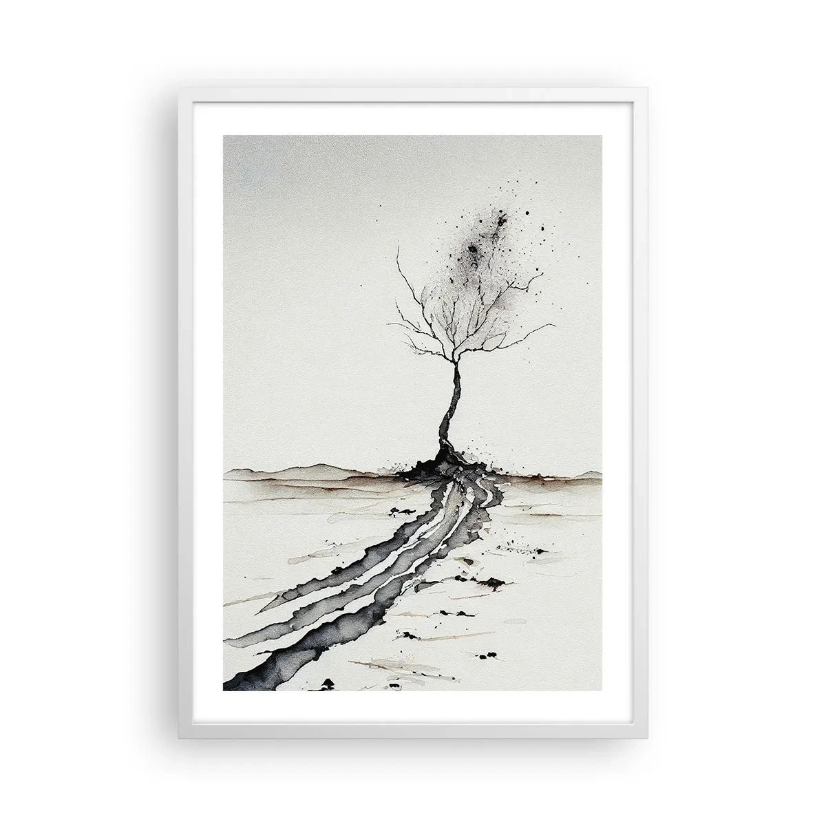 Poster în ramă albă - Melancolie de iarnă - 50x70 cm