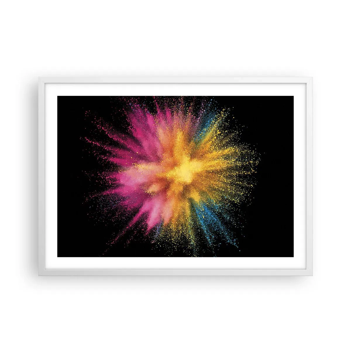 Poster în ramă albă - Nașterea culorii  - 70x50 cm