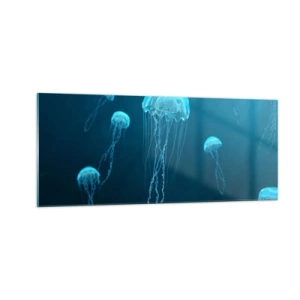 Tablou pe sticlă - Dansul oceanic - 100x40 cm