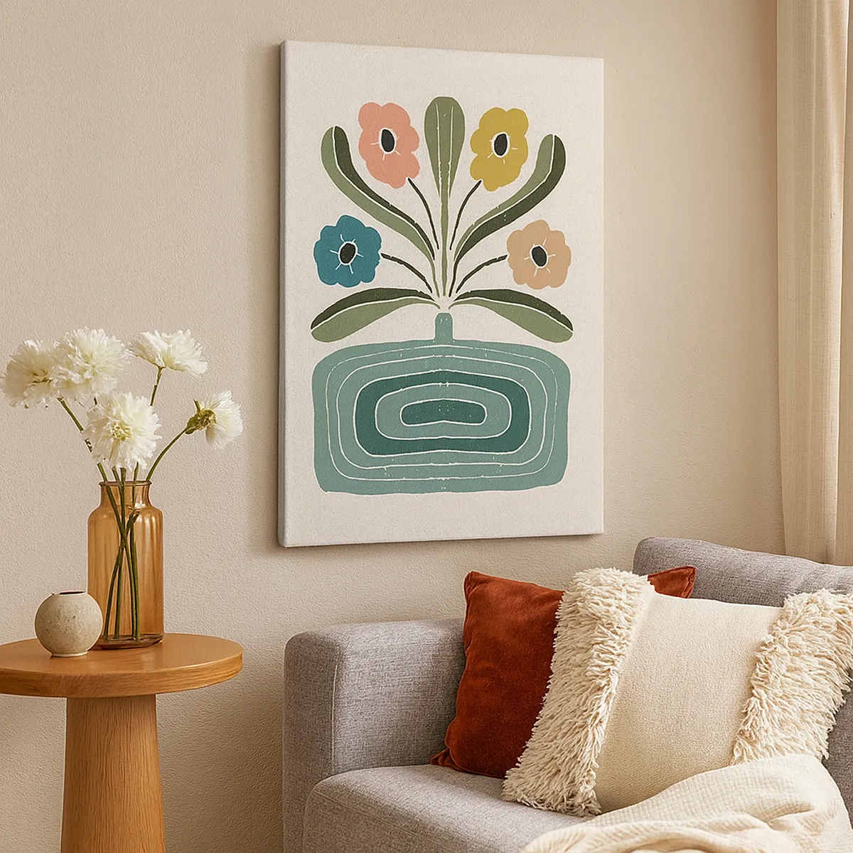 Tablou pe pânză - Buchet simetric - 50x70 cm