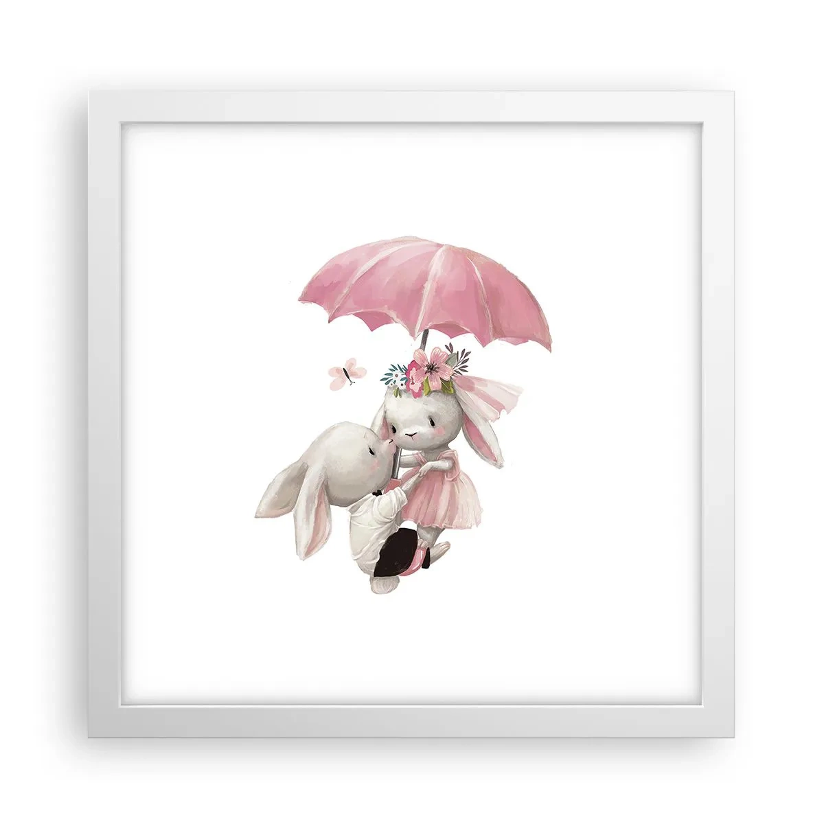 Poster în ramă albă - Pur și simplu dragoste - 30x30 cm