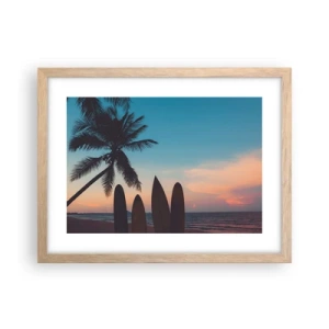 Poster în ramă de stejar deschis - Și mâine ne vom distra - 40x30 cm