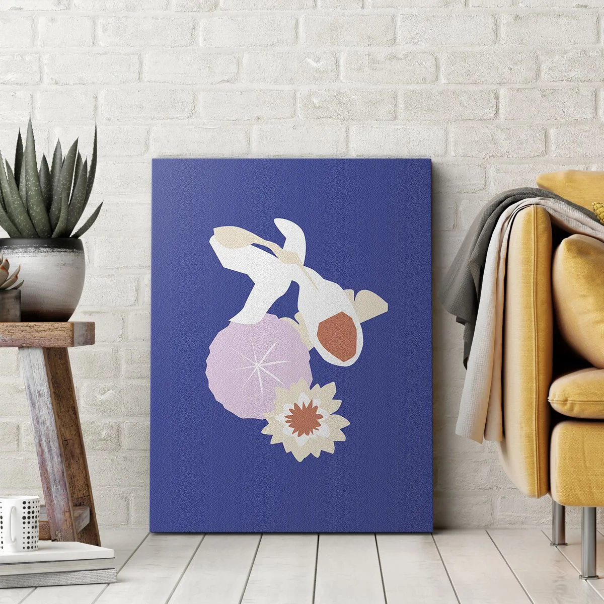 Tablou pe pânză - Compoziție de flori și muguri - 70x100 cm