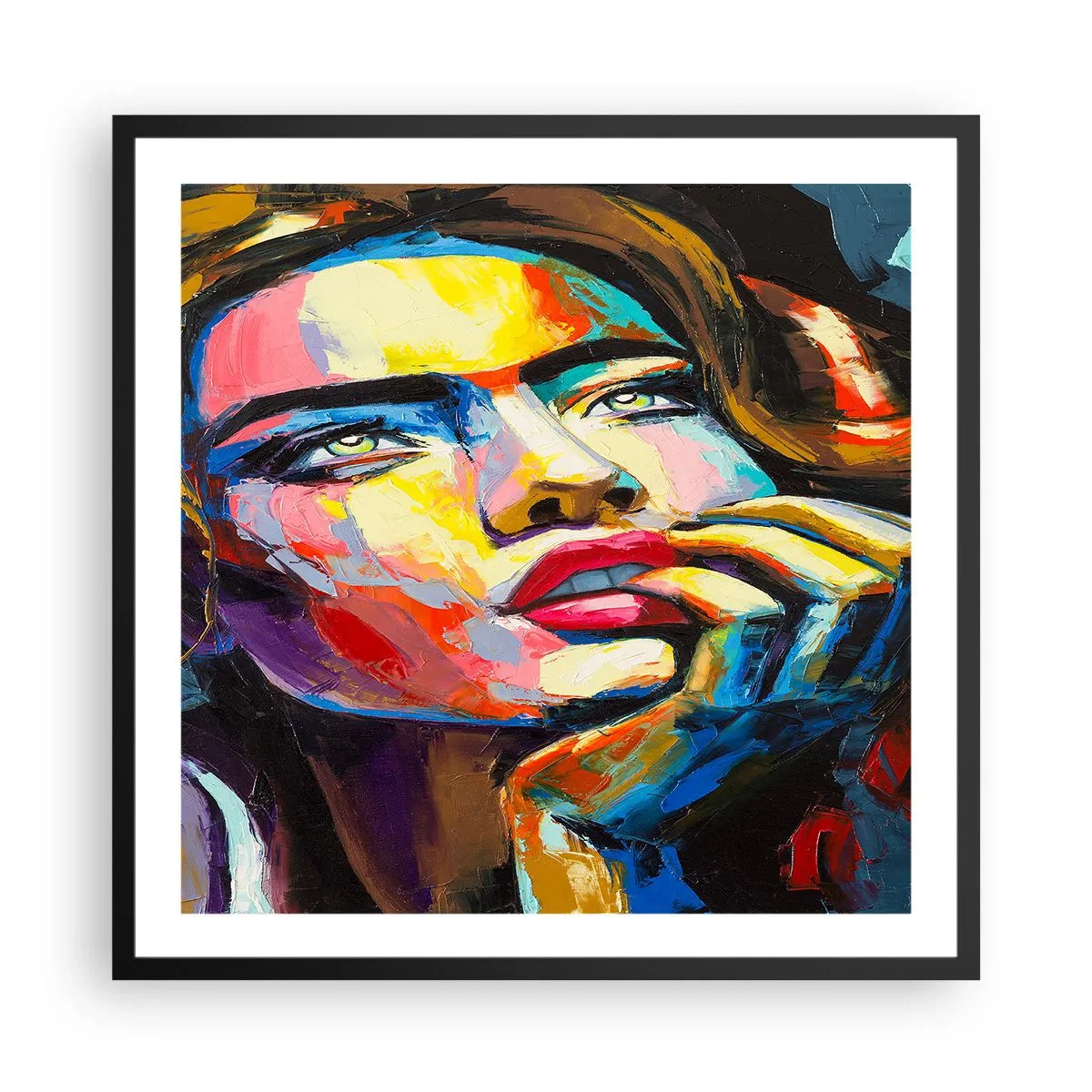 Poster în ramă neagră - Visele ca niște păsări se înalță pe cer - 60x60 cm