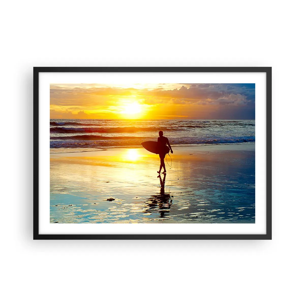 Poster în ramă neagră - Întoarcerea războinicului - 70x50 cm