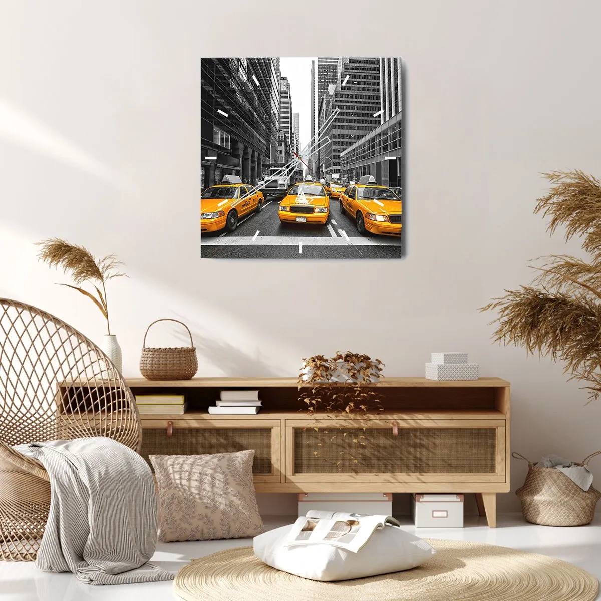 Ceas de perete - Ceas pe sticlă - Noi suntem cei care colorăm orașul - 30x30 cm