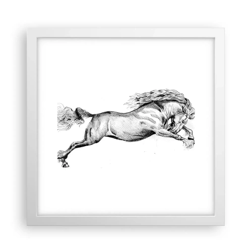 Poster în ramă albă - Oprit din galop - 30x30 cm