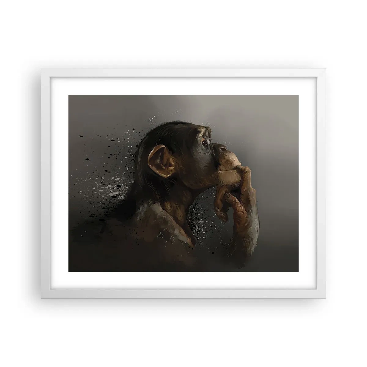 Poster în ramă albă - Cu siguranță, gânditorul - 50x40 cm