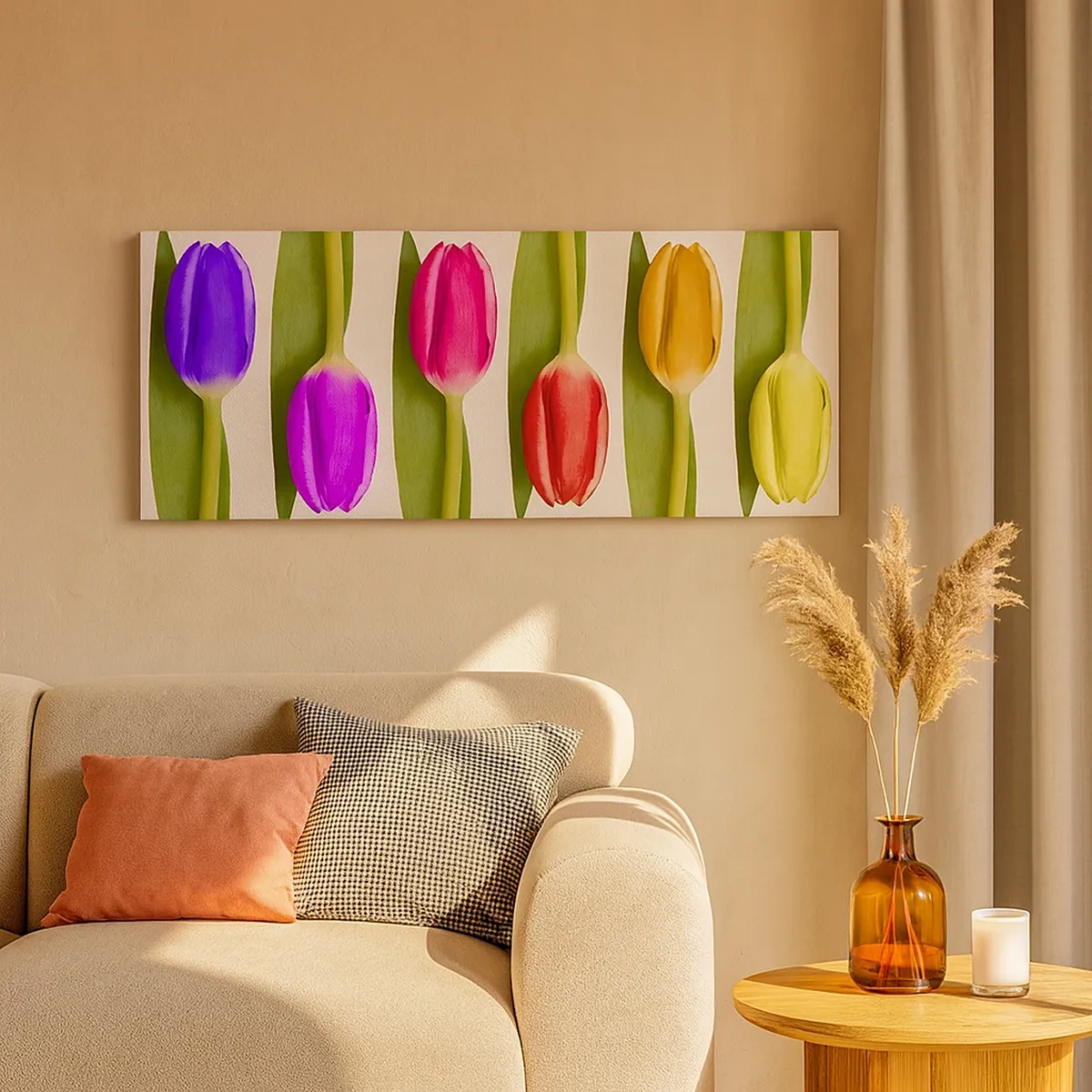 Tablou pe pânză - Compoziție curcubeu - 30x30 cm