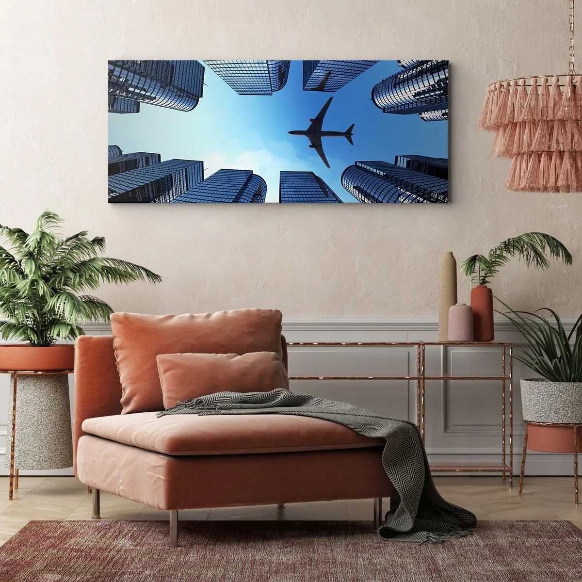 Tablou pe pânză - Vedere de pe ravenă de sticlă - 100x40 cm