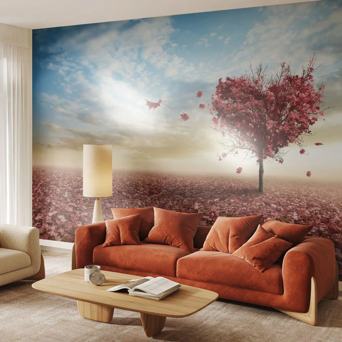 Tapet Premium Canvas - Iubește toamna - Peisaj, Grafică, Copac - 250x175 cm