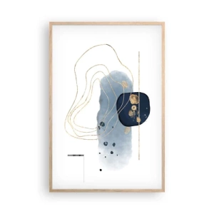 Poster în ramă de stejar deschis - Fantezie albastru-auriu - 61x91 cm
